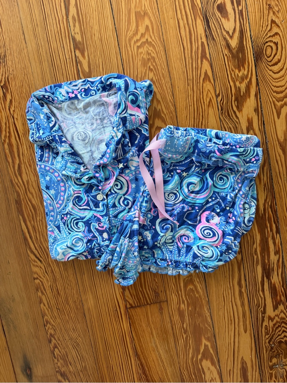 Lilly Pulitzer Polo Long Sleeve Shorts Pajama Set Small